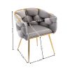 Luxury modern simple leisure velvet single sofa chair bedroom lazy person household dresser stool manicure table back chair gray