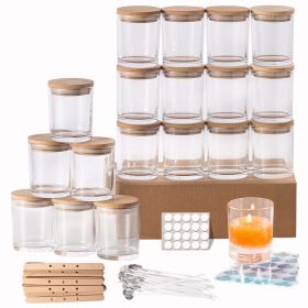 Goldarea Candle Making Kit,20Pcs 7oz Glass Candle Jars with Bamboo Lids and Making Supplies.