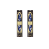 Set of Braided 6 Wicks Blue and White Havdallah Candle with Cloves Besamim - 2 Pack