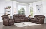 Valencia - 3 Piece Dual Power Reclining Living Room Set - Dark Brown