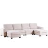 3 Pieces U shaped Sofa with Removable Ottomans