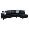 Midnight Blue Microfiber 3-Piece Living Room Sofa Set B