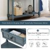 Console Table Traditional Design with Two Drawers and Bottom Shelf (Navy)