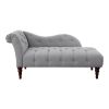 1pc Modern Traditional Chaise Button Tufted Detail Dove Gray Upholstery Style Comfort Living Room Furniture Espresso Finish Legs