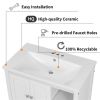 [VIDEO] 30" Bathroom Vanity with Sink, Bathroom Storage Cabinet with Doors and Drawers, Solid Wood Frame, Ceramic Sink, White