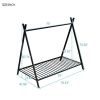 House Bed Tent Bed Frame Twin Size Metal Floor Play House Bed with Slat for Kids Girls Boys , No Box Spring Needed Black