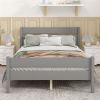 Full Bed with Headboard and Footboard,Grey