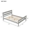 Full Bed with Headboard and Footboard,Grey