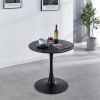 31.5"Black Tulip Table Mid-century Dining Table for 2-4 people With Round Mdf Table Top, Pedestal Dining Table, End Table Leisure Coffee Table