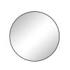 Wall Mirror 42 Inch Black Circular Mirror Metal Framed Mirror Round Vanity Mirror Dressing Mirror, for Bathroom, Living Room, Bedroom Wall Decor