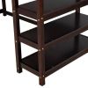 Twin Size Loft Bed with Storage Shelves and Under-bed Desk, Espresso