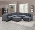 Modular Living Room Furniture Armless Chair Ash Chenille Fabric 1pc Cushion Armless Chair Couch.