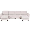 3 Pieces U shaped Sofa with Removable Ottomans