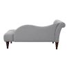 1pc Modern Traditional Chaise Button Tufted Detail Dove Gray Upholstery Style Comfort Living Room Furniture Espresso Finish Legs