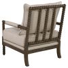 Beige and Natural Removable Back Accent Chair