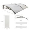 HT-200 x 100 Household Application Door & Window Rain Cover Eaves Canopy Silver & Gray Bracket