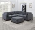 Modular Living Room Furniture Corner Wedge Ash Chenille Fabric 1pc Cushion Wedge Sofa Couch.