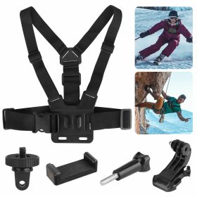 Chest Harness Body Strap Mount Accessories Adjustable For Smart Phone Android (Color: Black)