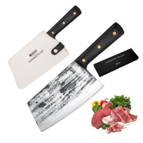 Meat Cleaver Knife Heavy Duty Bone Chopper, High Carbon Steel Hand Forged Meat Cutting Knife With Full Tang Handle For Cooking Chef's Gifts (Option: Meat Cleaver Knife)