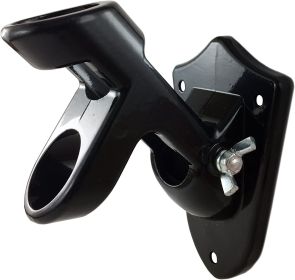 Flag Pole Holder Mount 1'' Two-Position Metal Mounting Bracket For House (Color: Black)