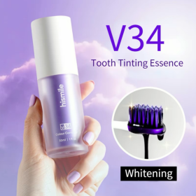 V34 Colour Corrector, Tooth Stain Removal, Teeth Whitening Booster, Purple Toothpaste, Colour Correcting, V34 Visit The  Store (Color: Purple)