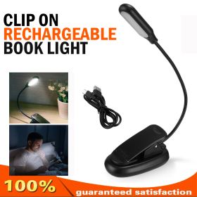 LED Reading Book Light With Flexible Clip USB Rechargeable Lamps For Reader Work (Option: Black-Book Light)