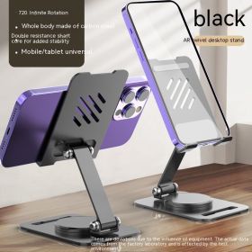 360 Degrees Rotate Metal Desk Mobile Phone Holder Stand For Phone Pad Adjustable Desktop Tablet Holderl Table Cell Phone Stand (Color: Black)