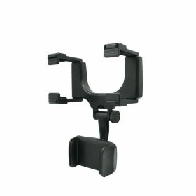 Universal Car Rear View Mirror Mount Stand GPS Cell Phone Holder 360 Rotation (Color: Black)