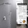 Shower System Shower Faucet Combo Set Wall Mounted with 10" Rainfall Shower Head and handheld shower faucet, Chrome Finish with Brass Valve Rough-In