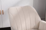 Modern Mid Century Chair velvet Sherpa Armchair for Living Room Bedroom Office Easy Assemble(BEIGE)