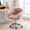 Modern Faux fur home office chair, fluffy chair for girls, makeup vanity Chair