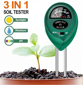 3 In1 Soil Tester Water PH Moisture Light Test Meter Kit For Garden Plant Flower (Color: Green)